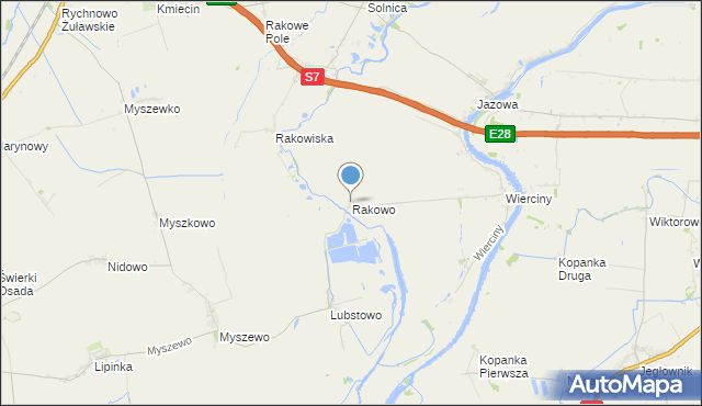 mapa Rakowo, Rakowo gmina Nowy Dwór Gdański na mapie Targeo
